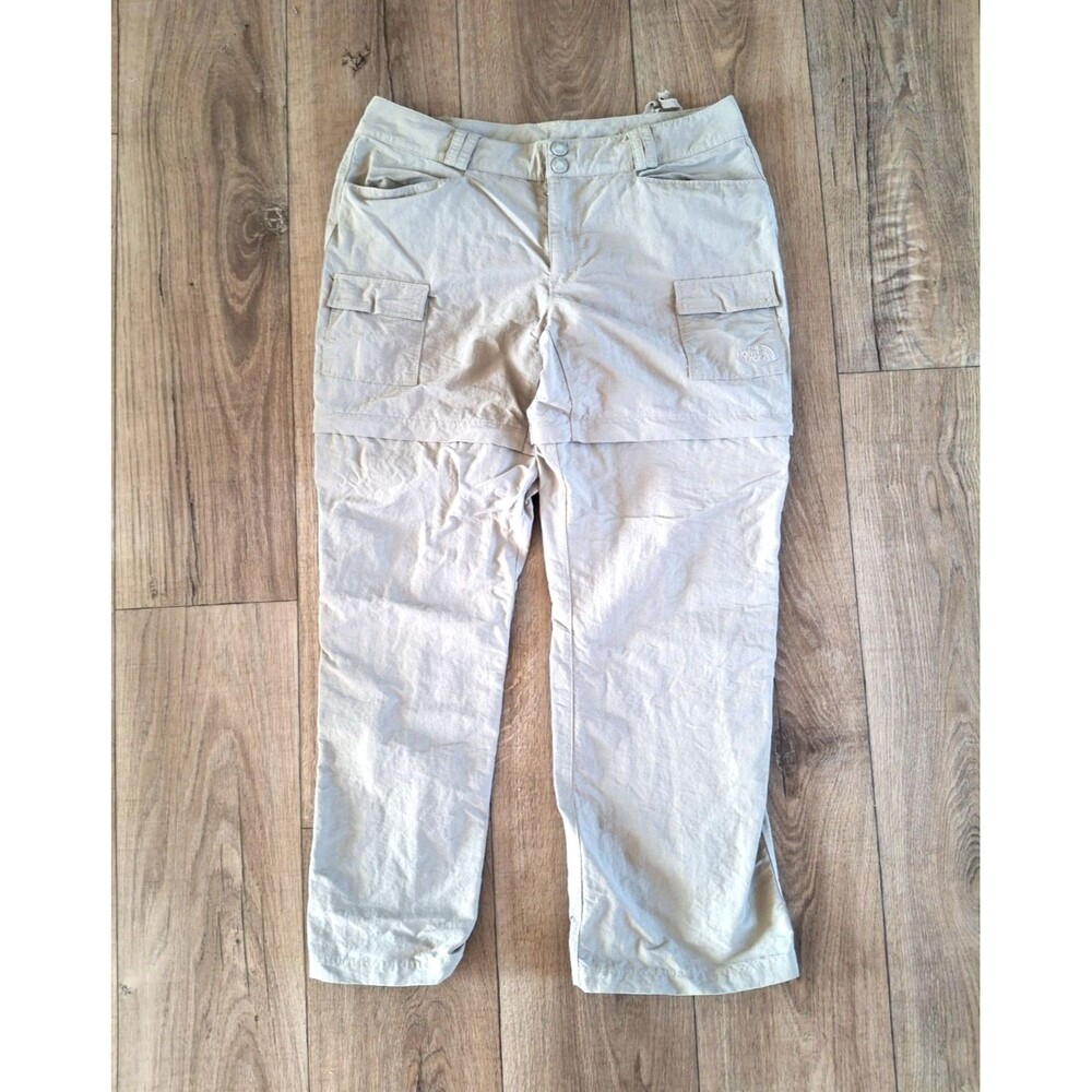 The North Face Pants Beige Cargo Convertible Pants Shorts  Size 14 Short *READ*